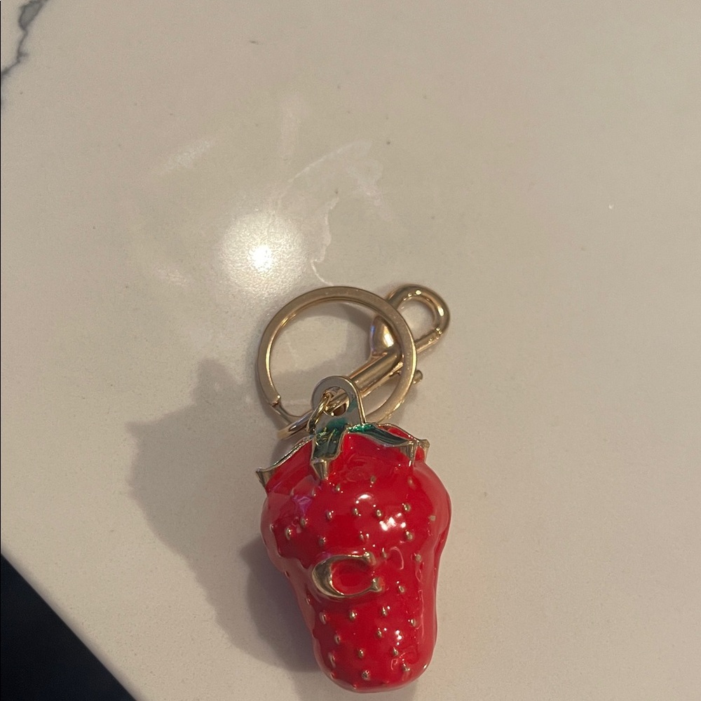 C  Brand Red Strawberry Enamel Keychain /Bag Charm